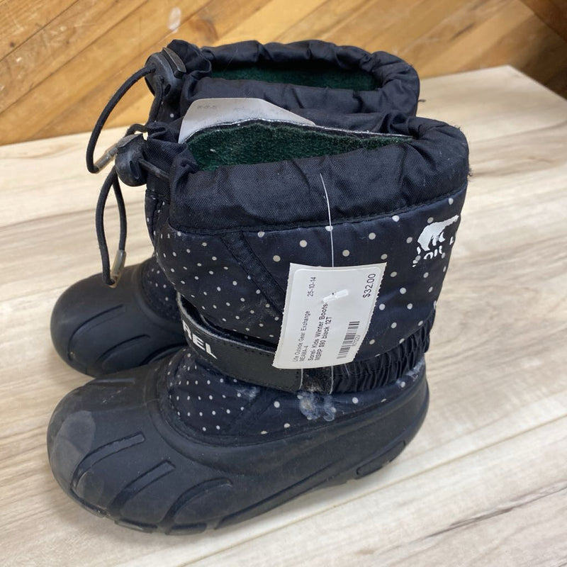 Sorel- Kids Winter Boots- MSRP $90: black-children-12T