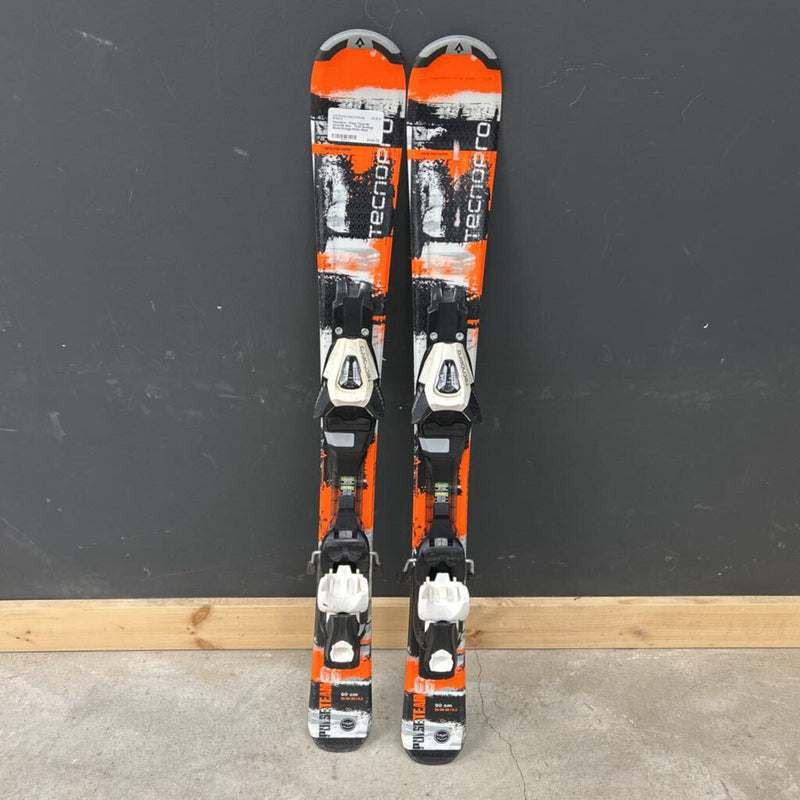 Tecnopro - Pulse Team 66 Downhill Skis - TC45 Bindings: Black/Orange/White--90cm