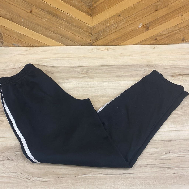 Adidas - Track Pants : Black/White-children-18/20Y