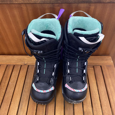 Salomon - Ivy Quick-Lace Women's Snowboard Boots - MSRP $280: Black/Mint Green/Pink-women-W8