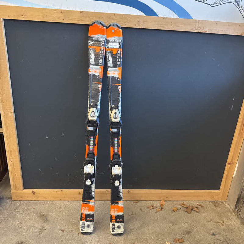 Tecnopro - Pulse Team 66 Downhill Skis - TC45 Bindings: Black/Orange/White--130cm