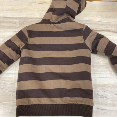 F&F - Children's Zip Up Fleece Hoodie Sweater : Brown/Green-children-6-7Y