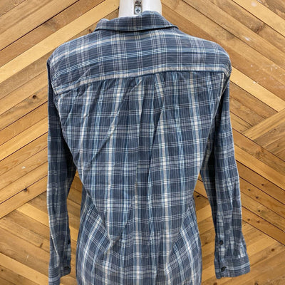 The North Face - Women's Button Down - MSRP $110: Grey/White/Blue-women-MD