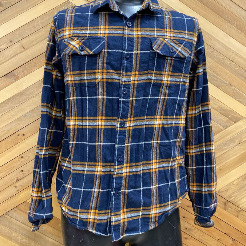 Mountain Warehouse Flannel Shirt: Navy/Orange-unisex-MD