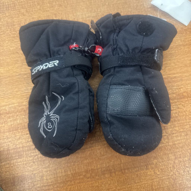 Spyder - Toddler Black Mittens: black-unisex-medium