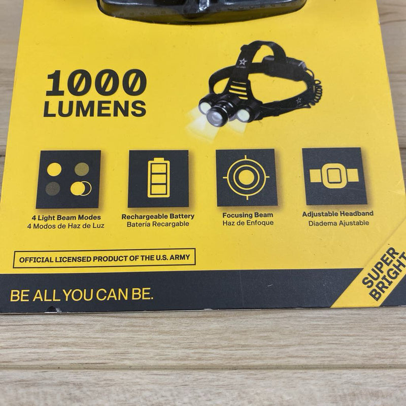 U.S Army - Rechargable Headlight 1000 Lumens - MSRP $25: Black/Yellow--