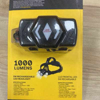 U.S Army - Rechargable Headlight 1000 Lumens - MSRP $25: Black/Yellow--
