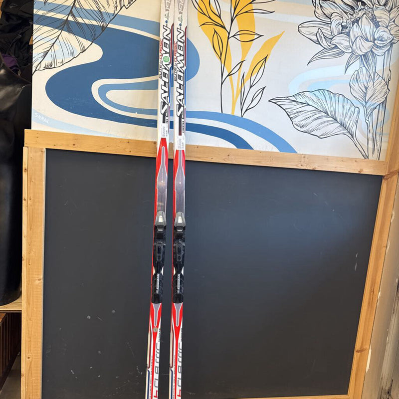 Salomon -Elite 6 Classic XC Skis with SNS Pilot bindings. MSRP $270: whit black red --198cm