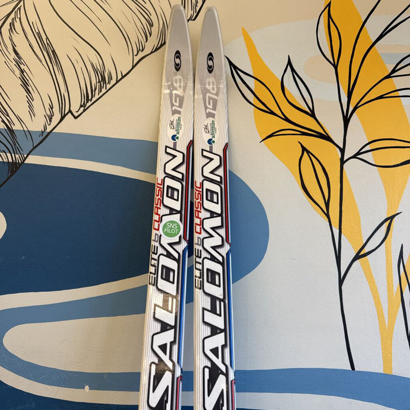 Salomon -Elite 6 Classic XC Skis with SNS Pilot bindings. MSRP $270: whit black red --198cm