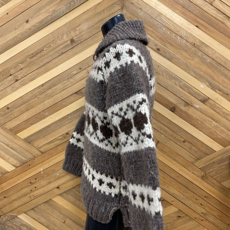 Tuak - Knit Sweater : Brown/White-unisex-