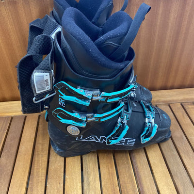 Lange - XC RTL Downhill Ski Boots: Black/Teal Blue--26.5