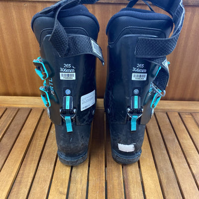 Lange - XC RTL Downhill Ski Boots: Black/Teal Blue--26.5