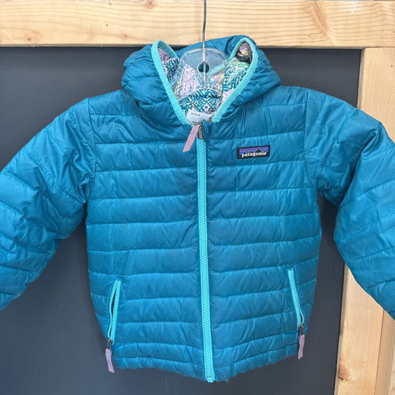 Patagonia - Baby Down Reversible Jacket - MSRP $169: Blue/Multi-children-3/4