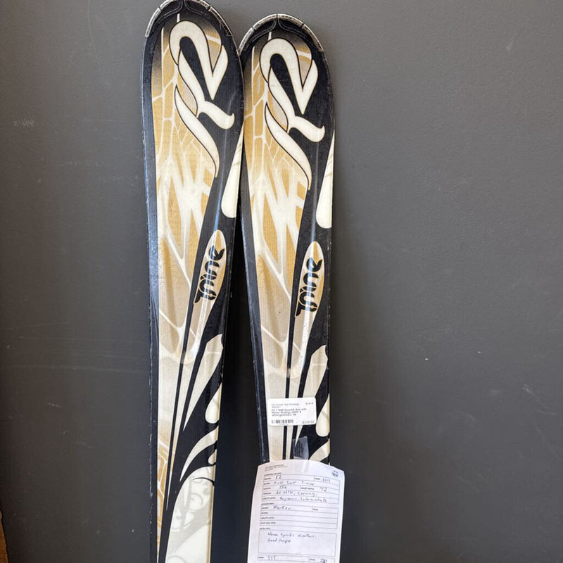 K2 T NINE Downhill Skis with Marker Bindings MSRP $: white/gold/black--156