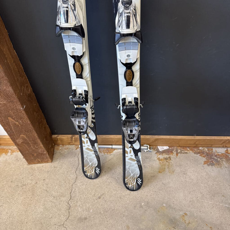 K2 T NINE Downhill Skis with Marker Bindings MSRP $: white/gold/black--156