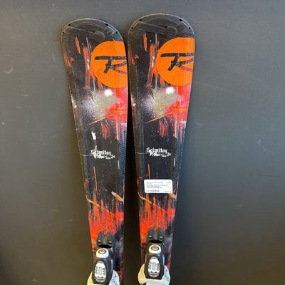 Rossignol Scimitar Jr Downhill SKis with bindings: Black/Red/Orange--120