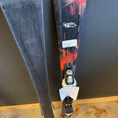 Rossignol Scimitar Jr Downhill SKis with bindings: Black/Red/Orange--120