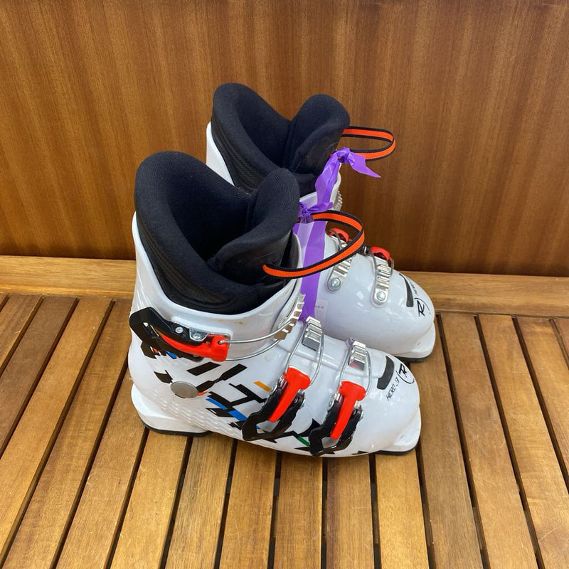 Rossignol - Kids Hero J3 Downhill Ski Boots - MSRP $160: White/Red-children-21.5