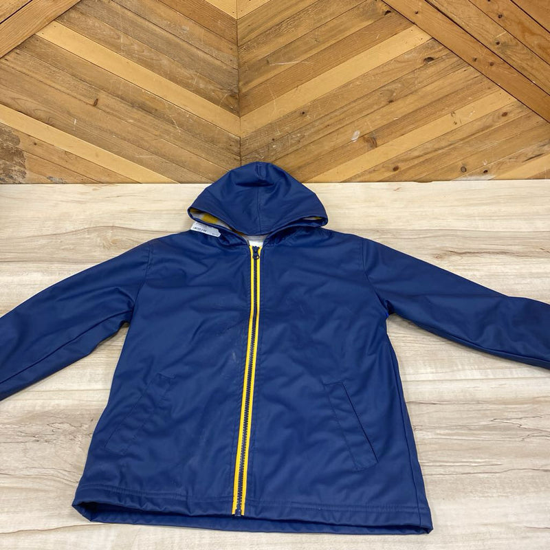 Hatley Blue Jacket with Yellow Lining: blue-children-6