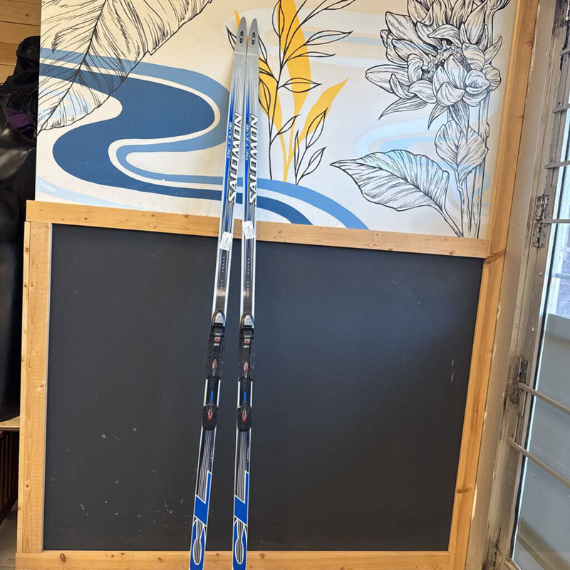 Salomon - Classic Active Cross Country Skis (NNN Binding) : White/Black/Blue--196cm