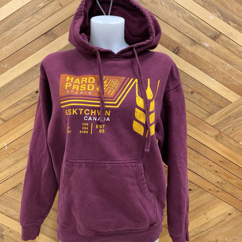 Hardpressd- Purple Hooded Sweatshirt with Graphic Print- MSRP $115 : purple-unisex-SM