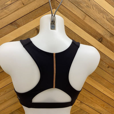 Lululemon - High Neck Sports Bra - MSRP $: Black/Orange-women-