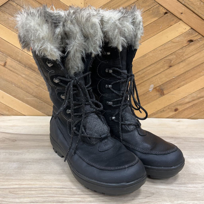 Helly Hansen - Winter Boots with Fur Trim- MSRP $180: black-women-8.5