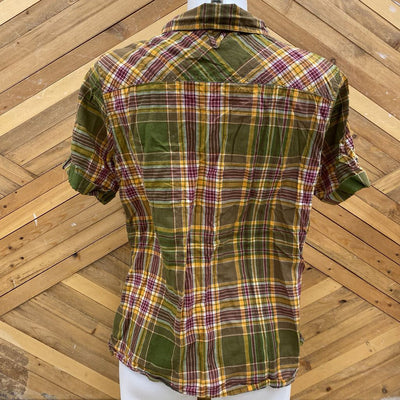 Outdoor Research - Women's Melio Button-Down S/S Shirt - MSRP comp $90: Green/Yellow/Red-women-LG