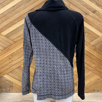 Smartwool - Women's Merino Cowl Neck L/S Top - MSRP $150: Black-women-LG