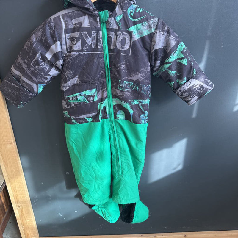 Quicksilver - Micro 5K One PC Toddler Snowsuits- MSRP $135: Green/Black-children-18M