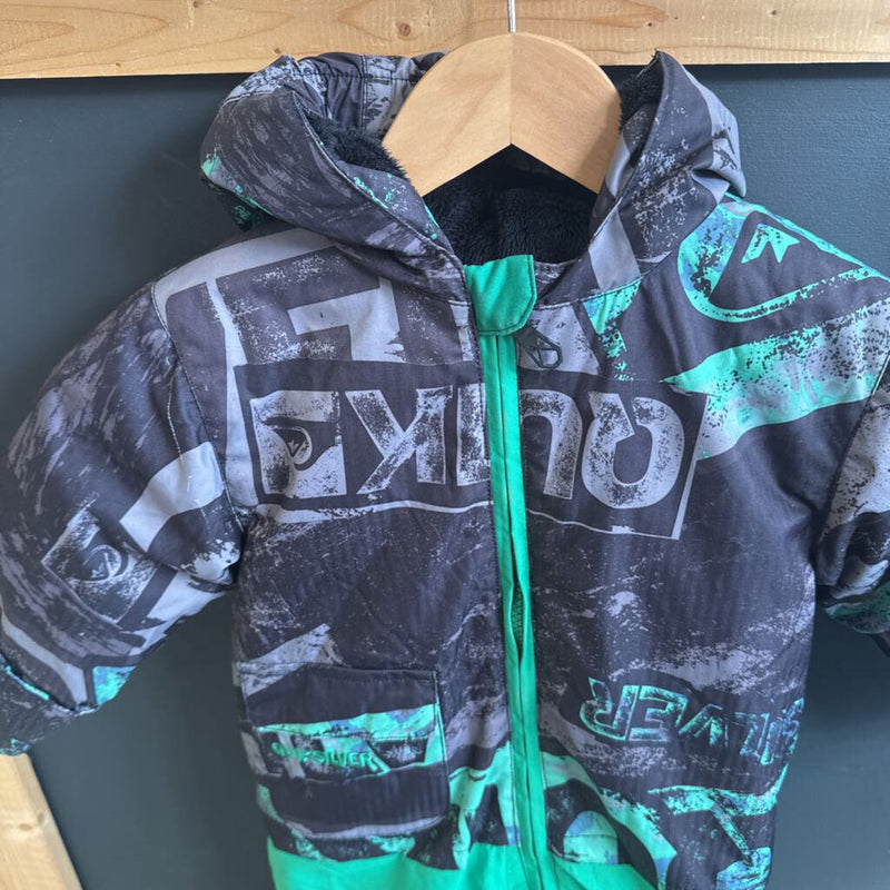 Quicksilver - Micro 5K One PC Toddler Snowsuits- MSRP $135: Green/Black-children-18M