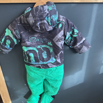 Quicksilver - Micro 5K One PC Toddler Snowsuits- MSRP $135: Green/Black-children-18M