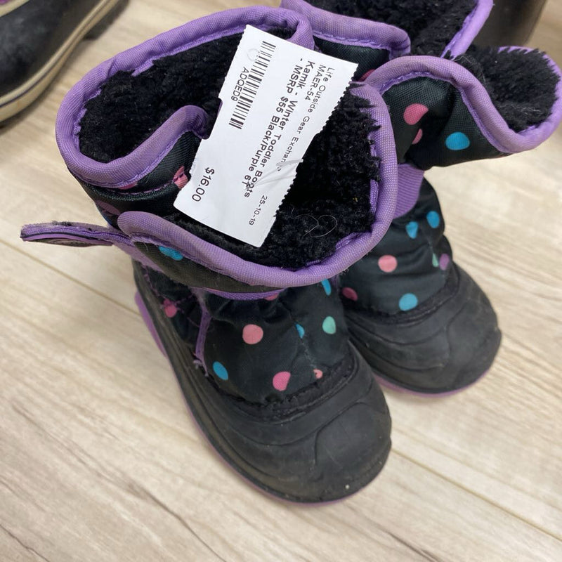 Kamik - Winter Toddler Boots - MSRP $55: Black/Purple-children-6T
