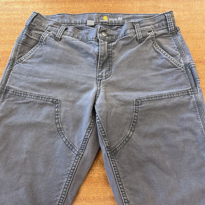 Carhartt - Women's Slim-Fit Crawford Double-Front Pants - MSRP comp $110: Grey-women-10/Slim fit