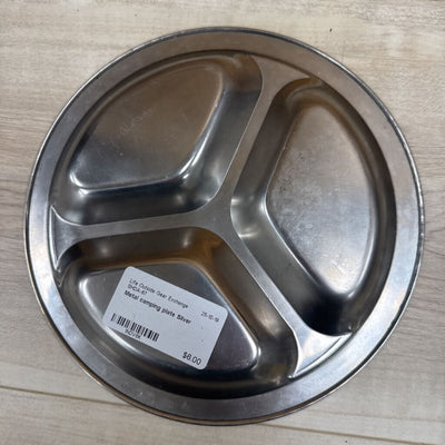 Metal camping plate: Silver --