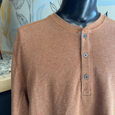 Eddie Bauer - Men's Henley Longsleeve - MSRP $80: Orange/Grey-men-XL