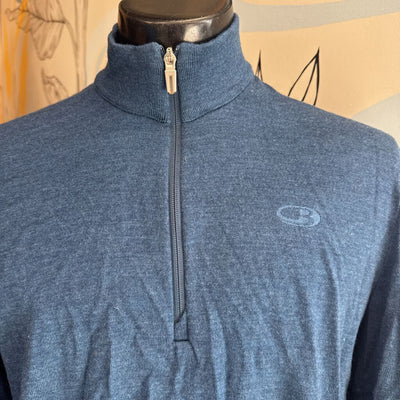 Icebreaker - Men's Merino 1/4 zip Longsleeve - MSRP $230: Blue-men-LG