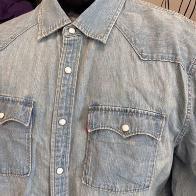 Levi's - Men's Button Denim Shirt- MSRP $98 : blue-men-XL