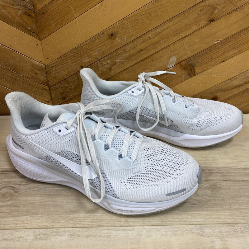 Nike - W Air Zoom Pegasus 41 Runners - MSRP $180: White/Grey-women-9W 7.5M