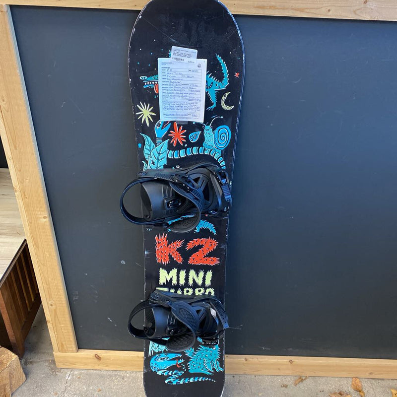 K2 - Mini Turbo Snowboard - Union Cadet Bindings - MSRP $450: Black/Blue/Red--130cm