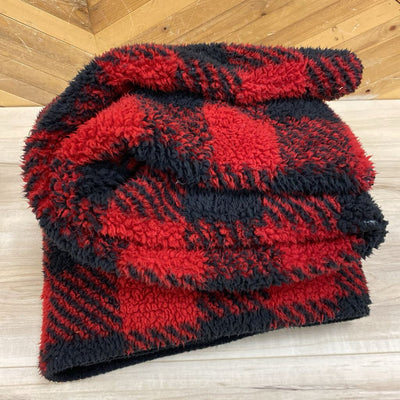 Needle and Pine - Fleece Blanket - MSRP $30: Red/Black-unisex-