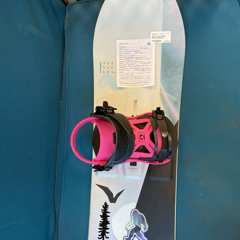 Burton - Yeasayer Smalls Snowboard - Union Cadet Bindings - MSRP $530: White/Blue/Black/Pink--130cm