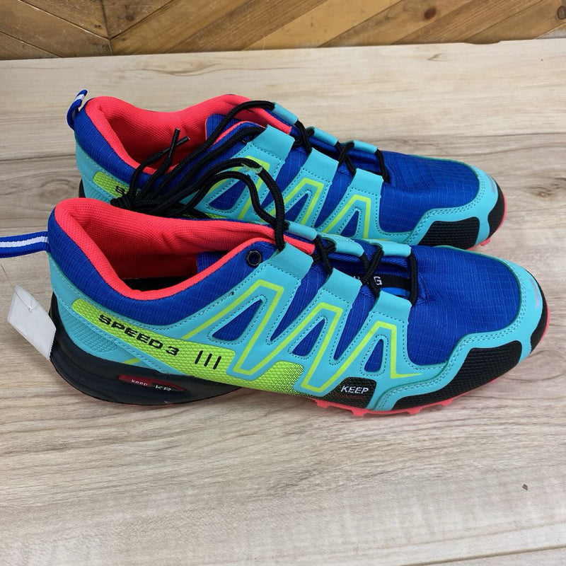 Keep Running - Speed 3 Trail Shoe - MSRP $75: Blue Teal Green Pink -women-10