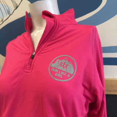 Run like a Girl - Women's Zip Longsleeve : Pink-women-LG