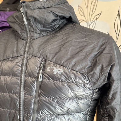 Outdoor Research - Men's Helium Down Hoodie Jacket - MSRP $420: Black-women-SM