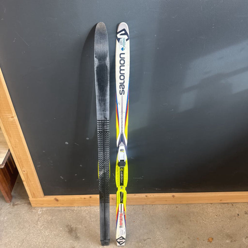 Salomon - Kids Team Racing Classic XC Skis - (NNN) Bindings: Yellow Blue Red --111cm