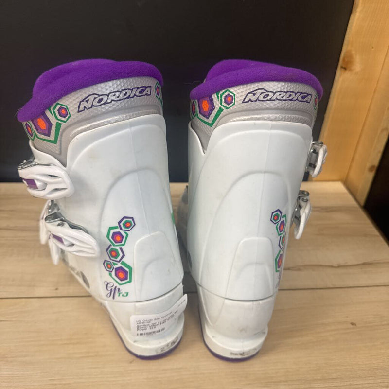 Nordica- GP TJ Girl Kids Ski Boots- MSRP $140: White Purple -women-22.5