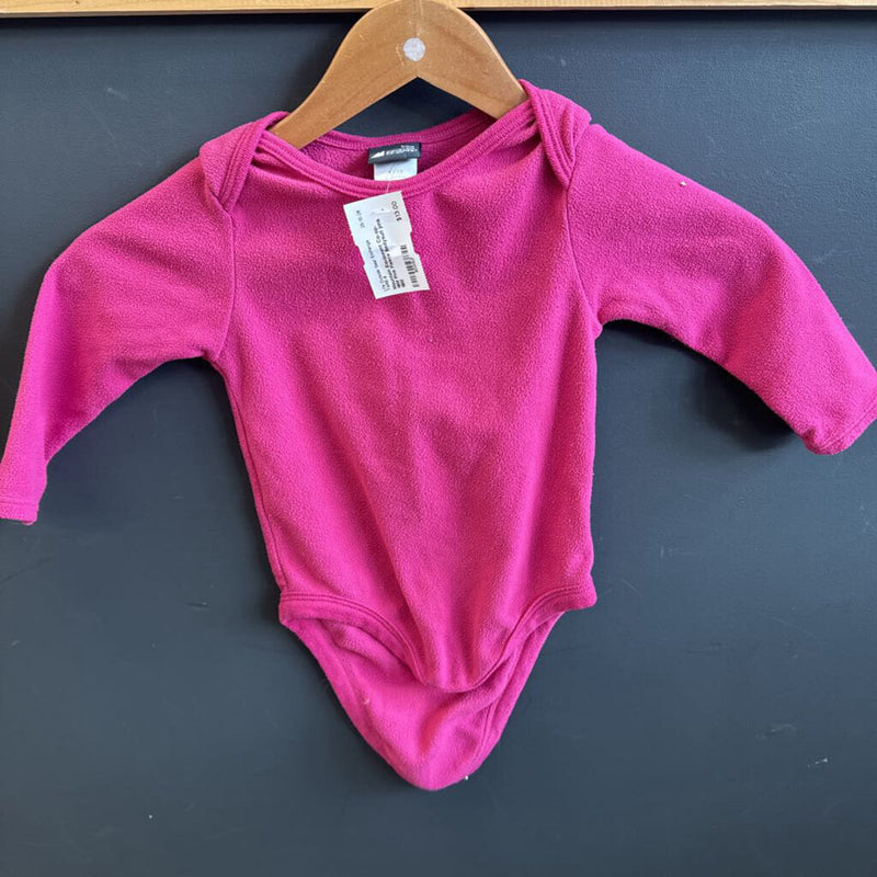 Mountain Equipment Co-op- 18M Pink Fleece Bodysuit: pink-infant-18M