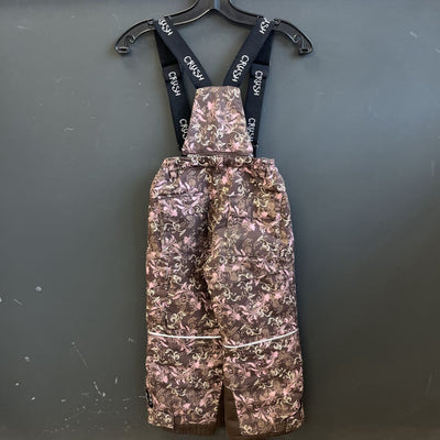 Crush - Kids' Suspender Snow Pants - MSRO comp $60: Brown/Pink/Grey-children-4