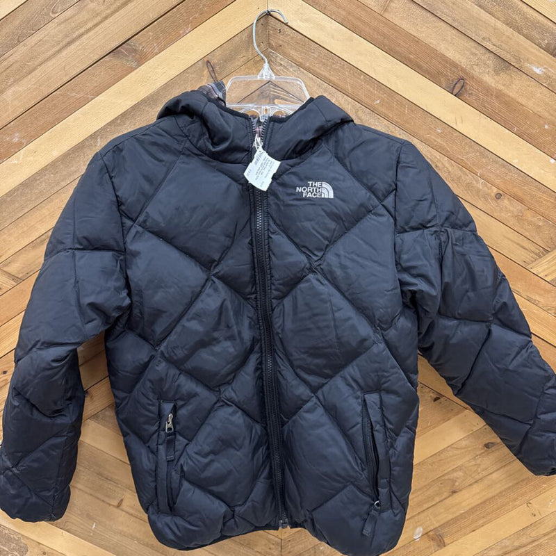 The North Face - Kids Reversible 550-Fill Down Puffer Jacket - MSRP comp $200: Black/Brown/Pink-children-LG (14/16Y)